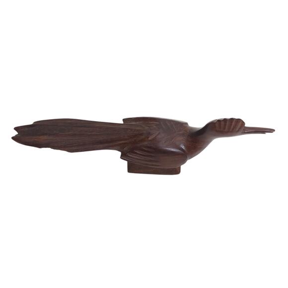 Vintage Hand-Carved Wooden Roadrunners Mid Century Modern Decor Sculpture READ - Picture 6 of 9